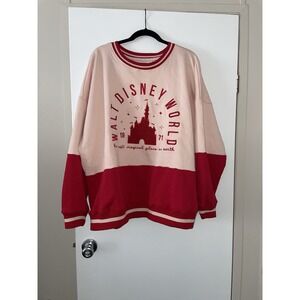Walt Disney World Sweater Adult Large Red Castle 1971 Christmas Parks XL   NWOT